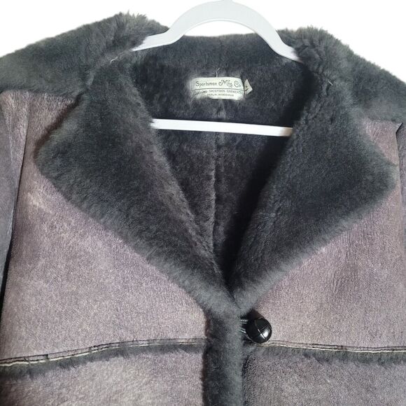 Sportsman Mfg Sheepskin Penny Lane Coat Women's Size 12 Gray Heavy Warm Vintage - Picture 4 of 12